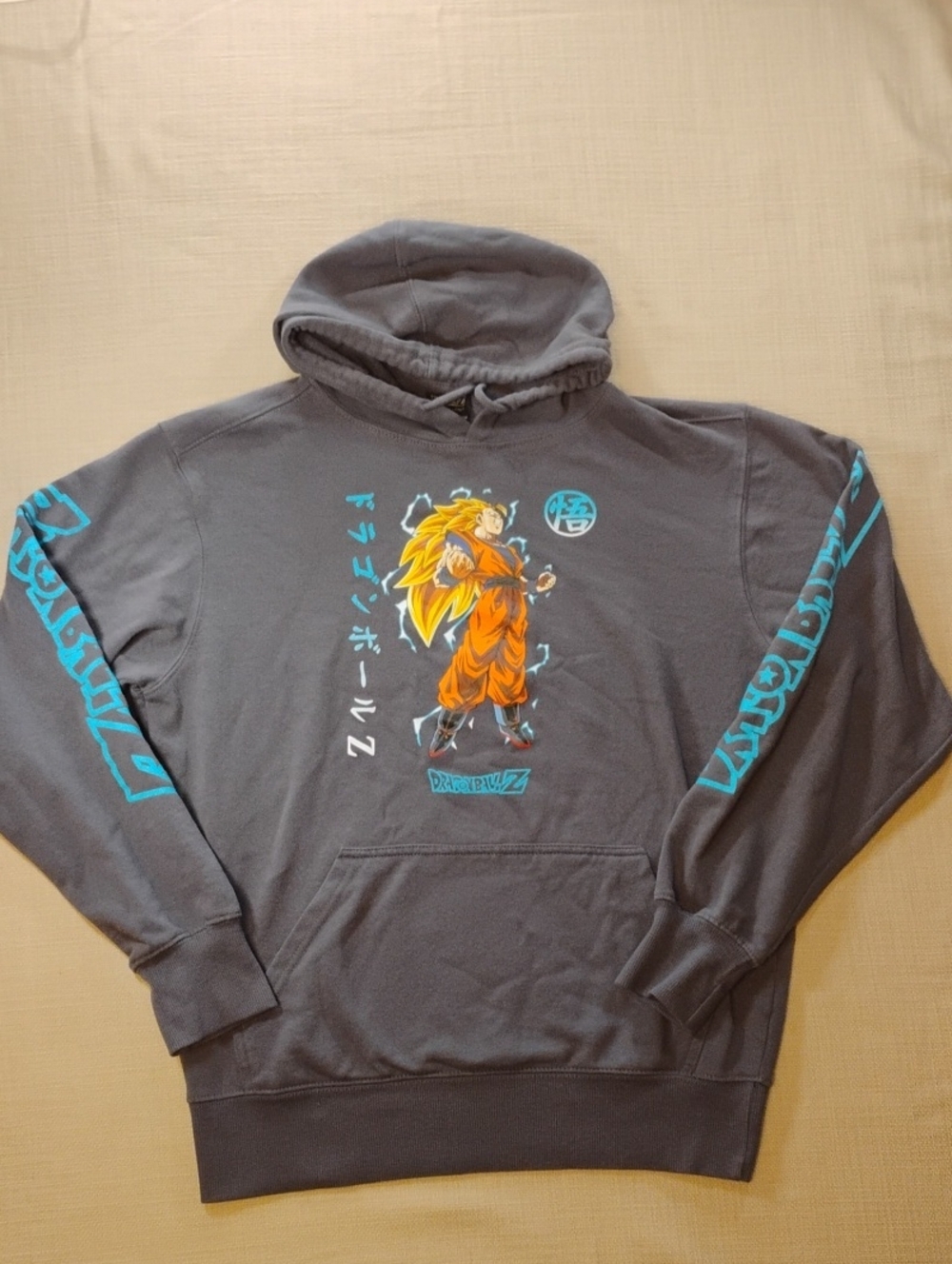 Dragonball Z Men's Super Saiyan 3 Goku Kanji Pullover Hoodie Size Medium